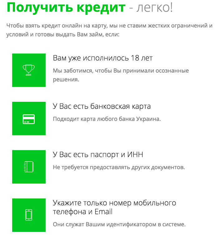 Условия получения кредита в КредитАп